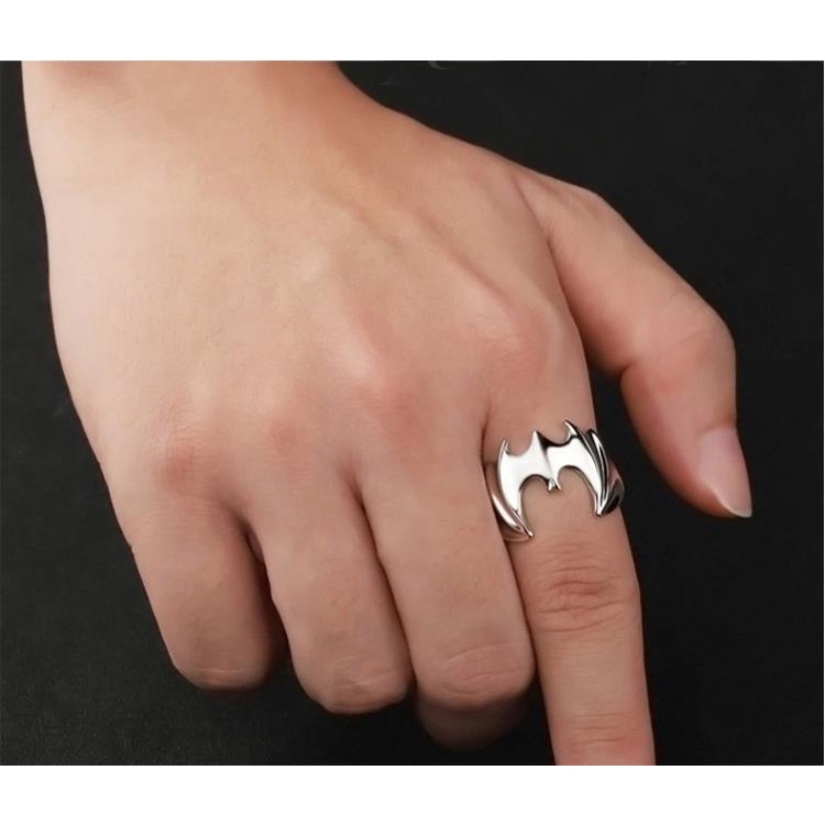 Cincin Model Terbuka Dapat Disesuaikan Desain Batman Gaya Vintage Untuk Pria