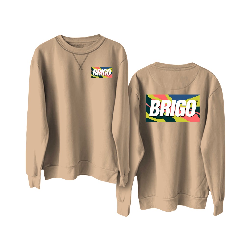 Sweater Crewneck BRIGO bstrak Sablon DTF Fleece Cotton II BRIGO Basic Sweatshirt  Abstrak II M-XXL (Pria &amp; Wanita) Free stiker&amp;Gantungan Kunci