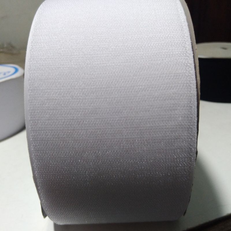 perekat velcro putih 10cm permeter (sepasang kasar dan halus)