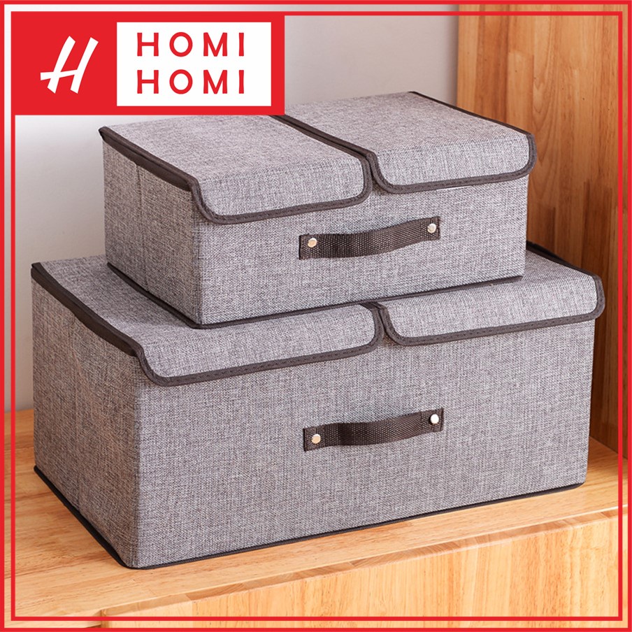 HomiHomi Storage Box Baju Tempat Penyimpanan Pakaian Keranjang Medium atau Large USB002