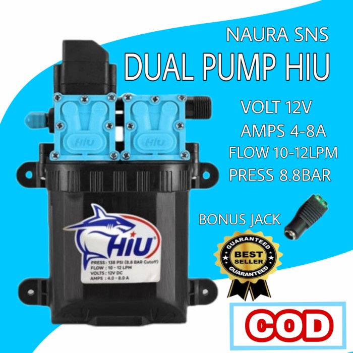 Dual Pump Hiu 12Lpm 8.8 Bar / Pompa DC Hiu 12v 8A