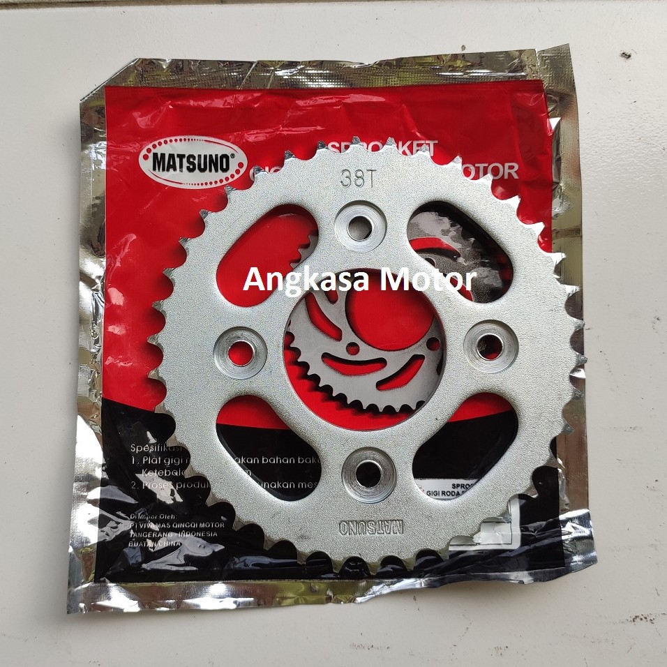 Gear Belakang FIT NEW 38T KARISMA 38T Gir Belakang HONDA SUPRA X 125 Revo Absolute 38T MATSUNO