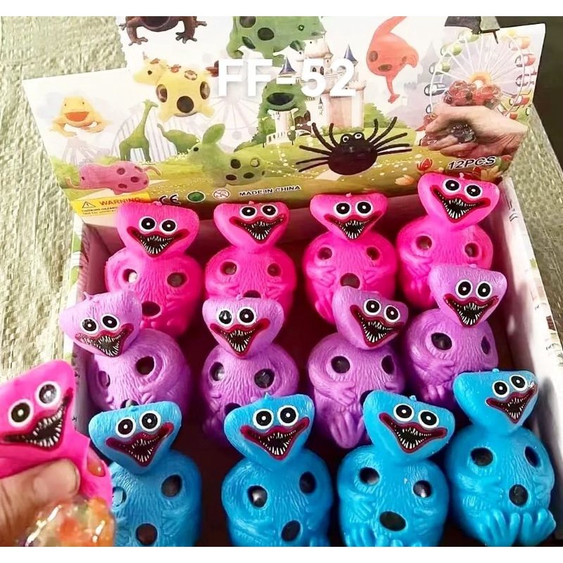 Squishy Wagi wagi Mesh Ball Stress Ball Jelly Rainbow