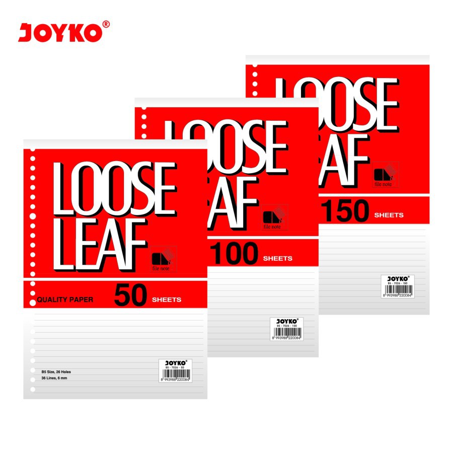 Loose Leaf / Isi Kertas File / Binder Joyko B5-7026 / 50 Lembar