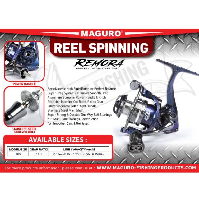 REEL SPINNING MAGURO REMORA 800 UL POWER HANDLE