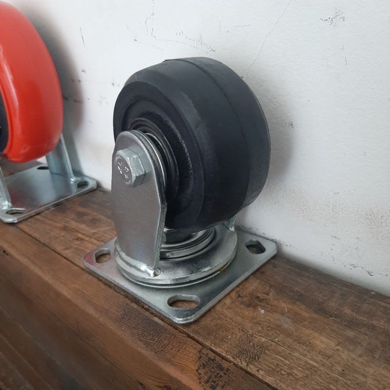 RODA TROLLEY TROLI BESI KARET HEAVY DUTY 4 INCH HIDUP