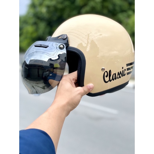 Helm Bogo Dewasa Retro Full Leher Sni