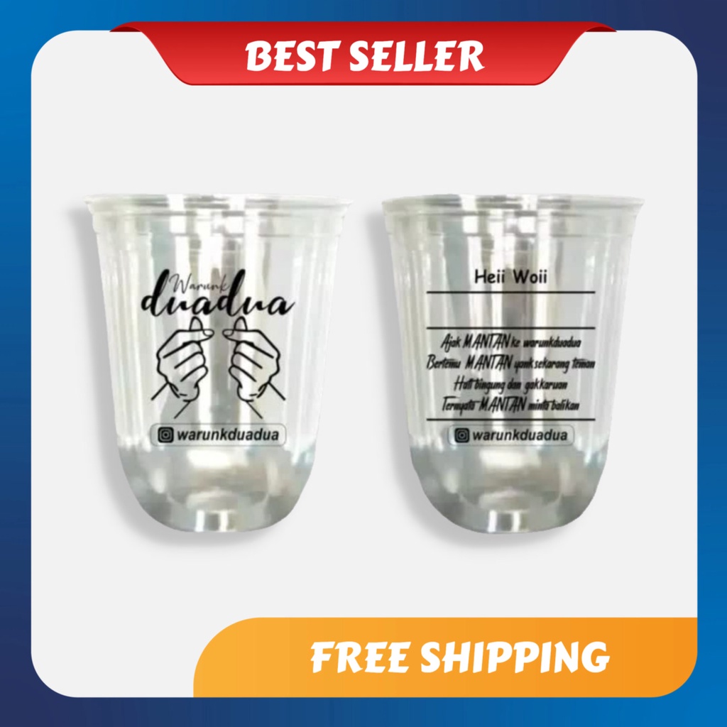 SABLON CUP 16 OZ OVAL/Sablon Gelas Plastik Oval 16oz merk HOK/Sablon Cup Oval 16oz