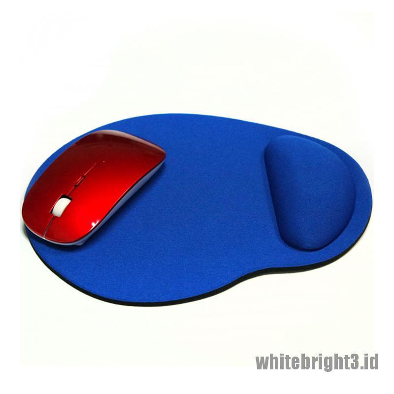 &lt; White3 &gt; 1pc Mouse Pad Dengan Bantalan Pergelangan Tangan Bahan EVA Warna Polos