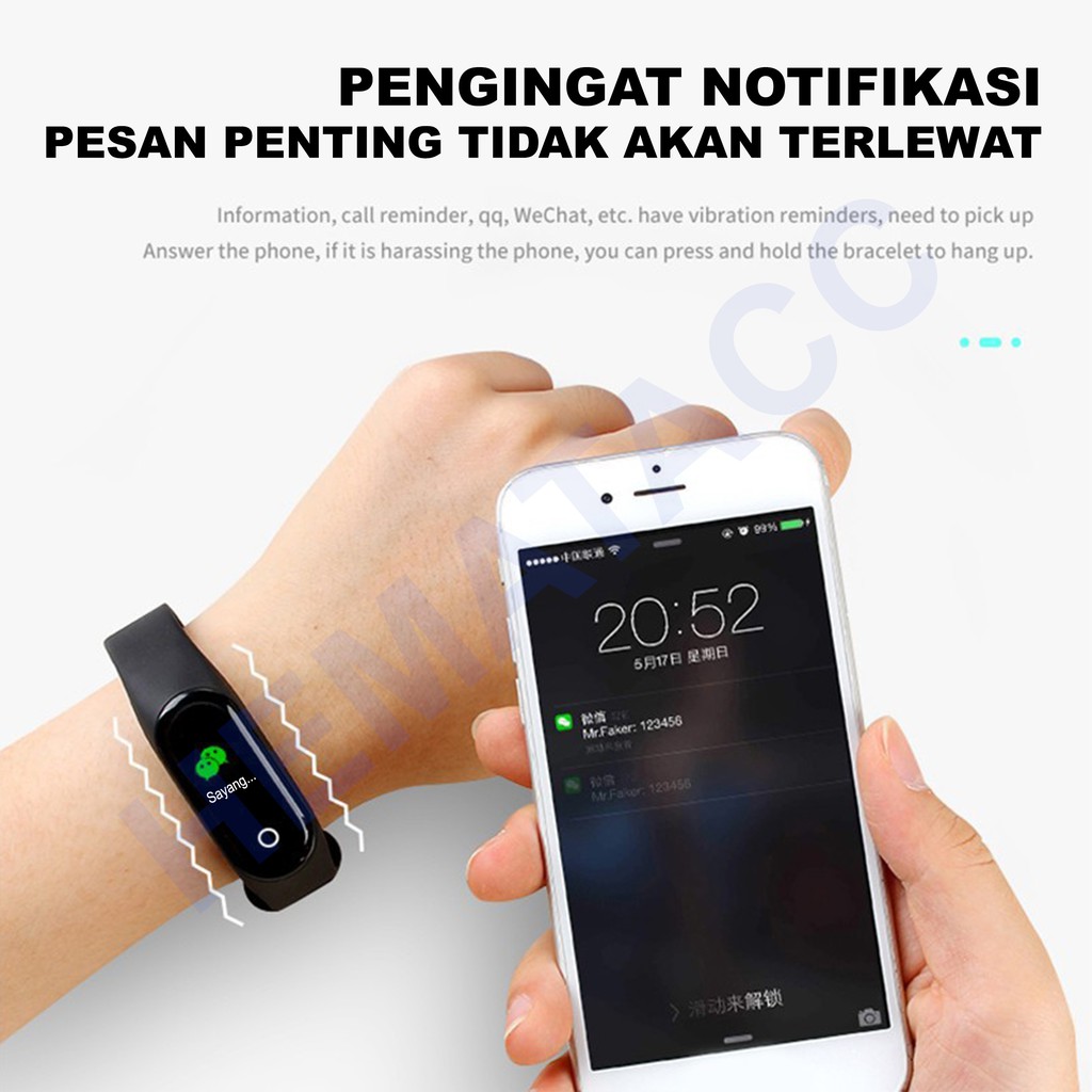 Smartwatch M7 / M6 / M5 Anti Air IP66 Jam Tangan Kesehatan &amp; Olahraga Hematacc