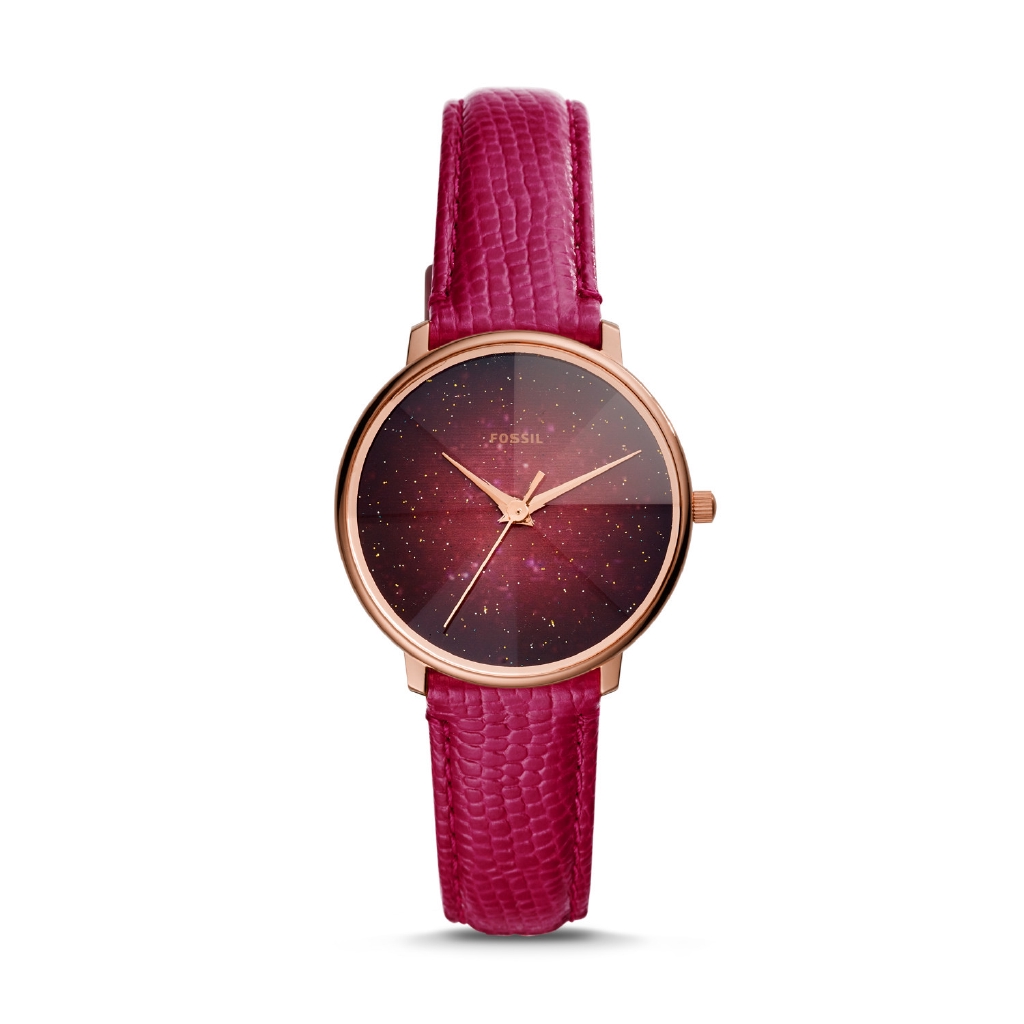 Fossil Prismatic Galaxy Three-Hand Fuschia Leather Watch - ES4731 - Jam Tangan Wanita