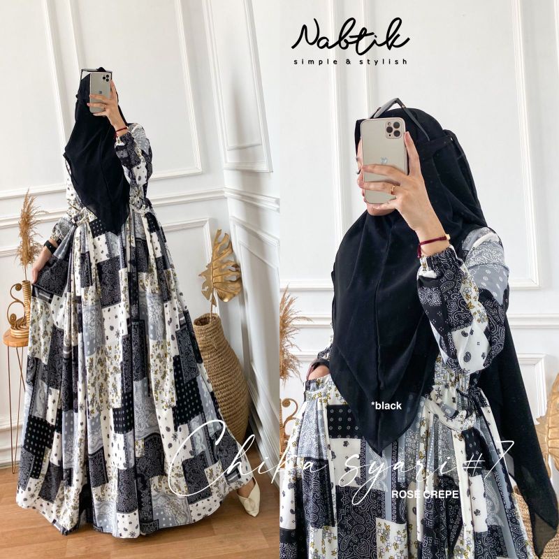 GAMIS MUSLIMAH INCLUDE JILBAB [ NEW ] CHIKA SYARI #7 ORI BY NABTIK