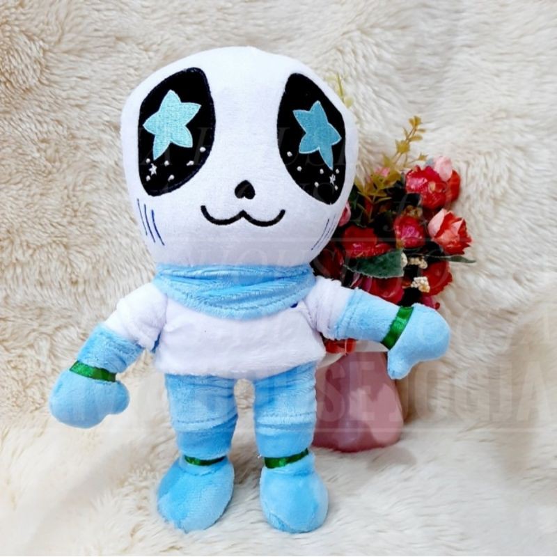 Boneka Alien Sans Undertale Syal Biru Boneka Sans Undertale Alien Putih