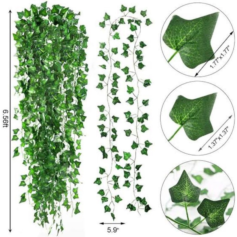 daun gantung ivy palsu plastik daun import artificial hiasan gedung rumah cafe pameran panggung