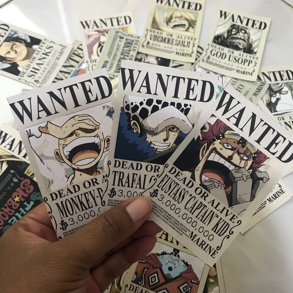 

sticker anime one piece wanted murah meriah banyak pilihan full colour tahan lama