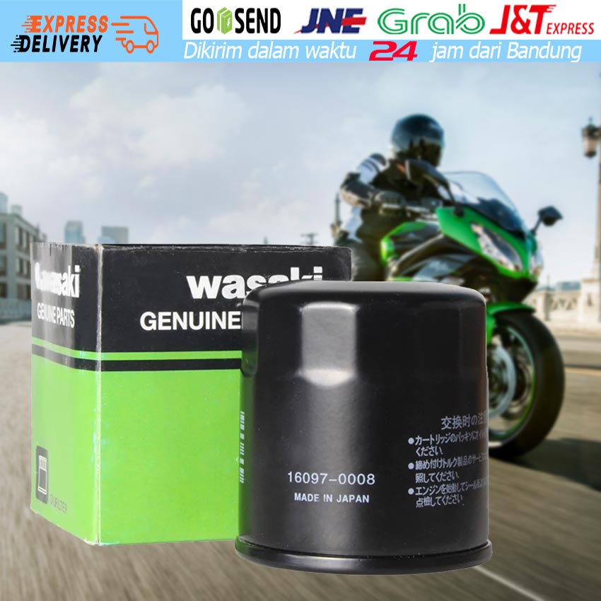Original 16097-0008 Oil Filter Saringan Filter Oli for Kawasaki Ninja 250 ZX6R Z800 Z900 Z1000 ZX10R