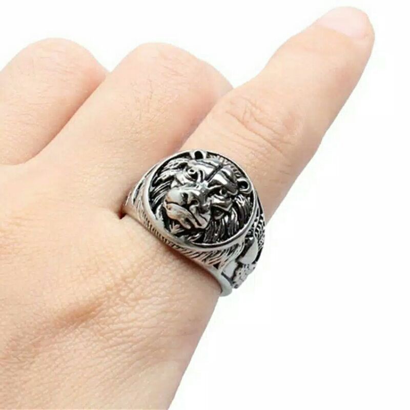 Cincin Pria Motif Binatang cats Punk style ring starv series