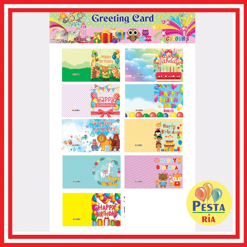 

90 pc TERMURAH kartu ucapan selamat ulang tahun dengan amplop, kartu kado ulang tahun ultah greeting card, lucu