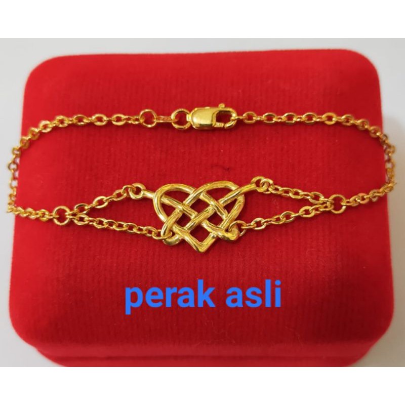 Gelang Ikatan Cinta, Perak 925, Sepuh Emas Kuning