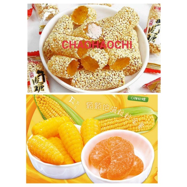 玉米橘子糖YU MI JU ZI TANG PERMEN JELLY JAGUNG DAN JERUK CEMILAN IMLEK ENAK