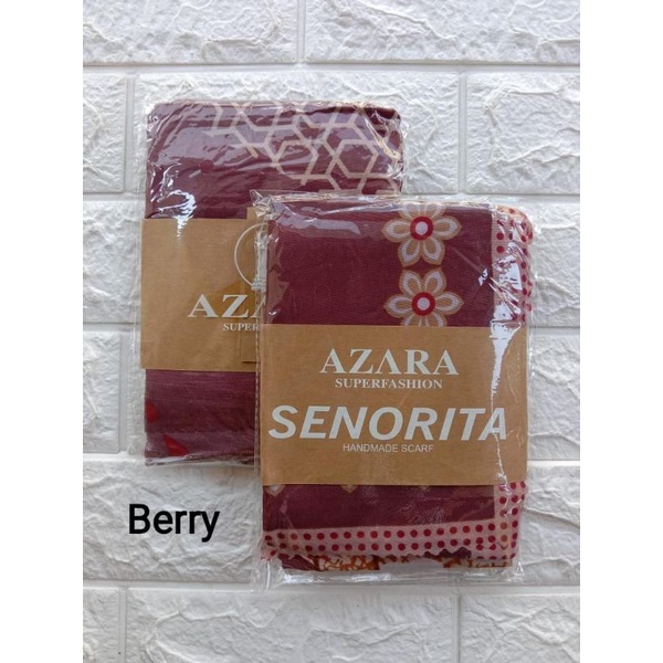 (original Azara) segi empat SENORITA MOTIF LC •• hijab segi empat Motif-Berry
