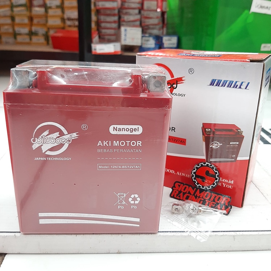 Accu Aki Wilwood NanoGell Kawasaki KLX 150 12N7A-BS 12V - 7Ah