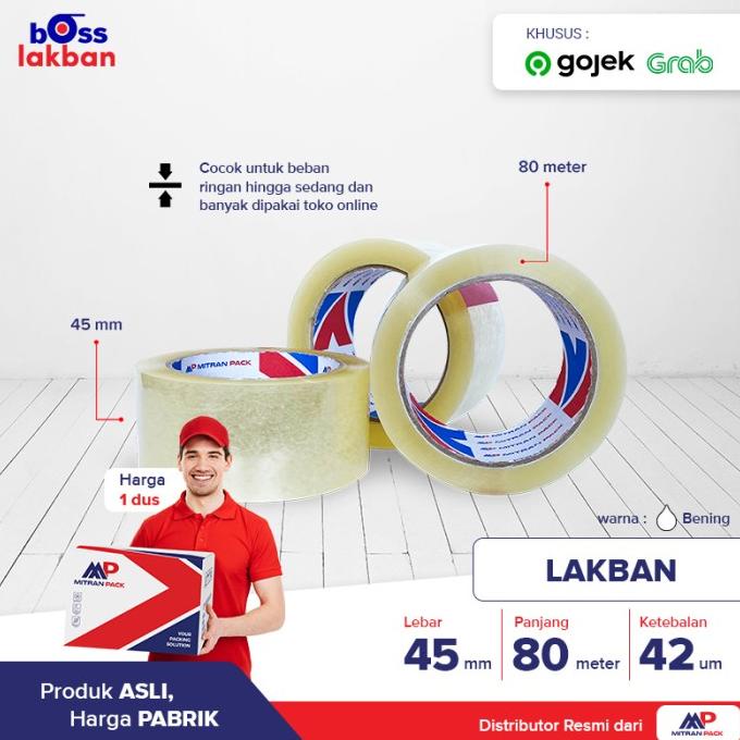 

[ varostore90 ] (gojek) Lakban Bening / Coklat 48mm x 80 meter x 42 micron Mitran Pack