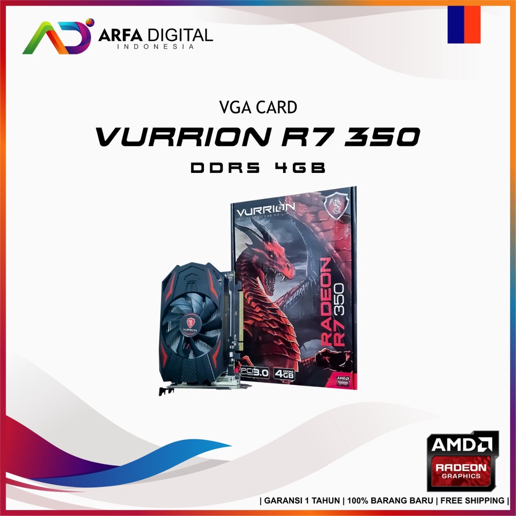 VGA AGS VURRION AMD RADEON R7 350 4GB GDDR5 128bit REAL CAPACITY