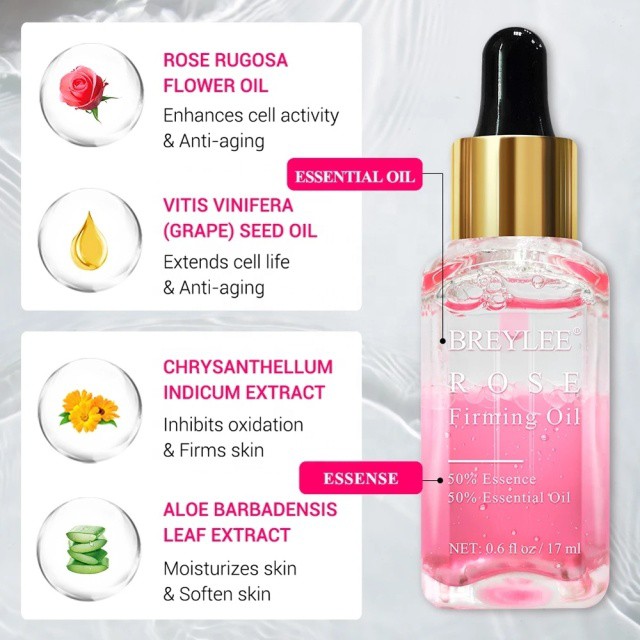 Rose Firming Oil Serum 50% Essence 50% Essential Oil - Memutihkan Kulit Anti Aging Anti Penuaan