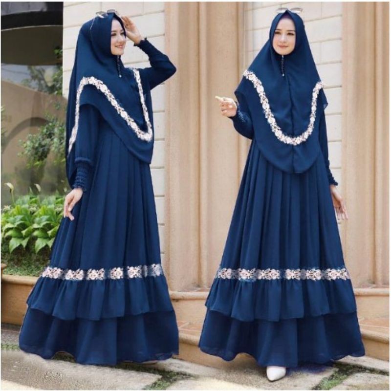 gamis syari terbaru | embun syari gamis set hijab | pakaian muslim wanita terlaris| gamis syari termurah-2