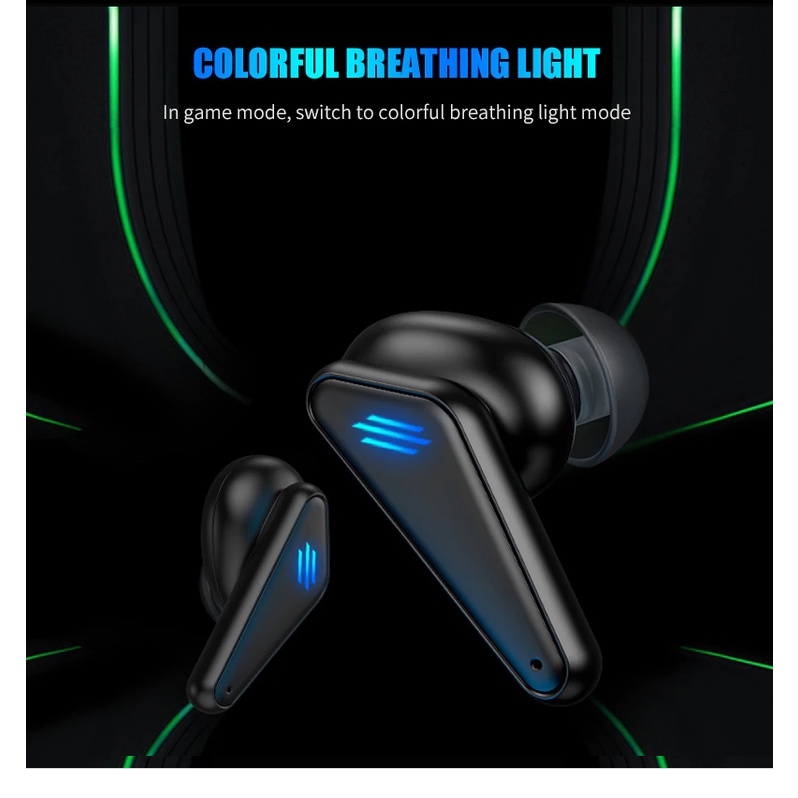 [COD] Wireless Gaming Headset Bluetooth 5.1 Earphone Full Bass Noise Cancelling Earbuds HiFi Stereo Handsfree