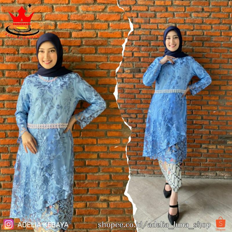 PB&gt; SET KEBAYA AYESHA 1 - TUNIK TILLE KEBAYA BORDIR - BAJU KEBAYA PESTA - SET LKEBAYA MODIS