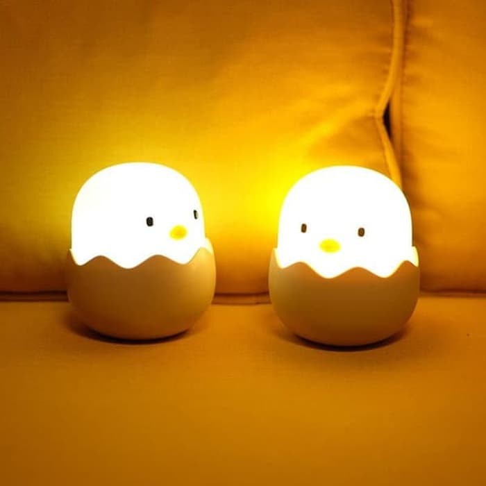 Lampu Tidur Anak Lucu Silicon Egg Shell Lampu Telur Unik Silicone Chick Silicon Night  Steamed Bun