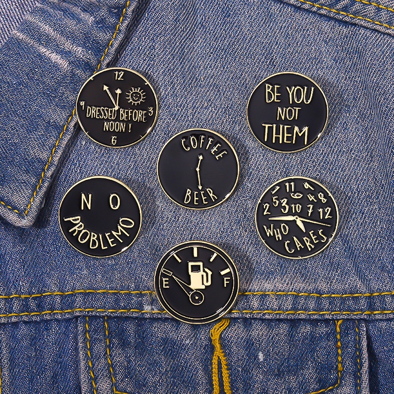 Bros Pin Enamel Bentuk Jam Bulat Motif Tulisan Quotes Beer Be You Not Them Untuk Hadiah Teman