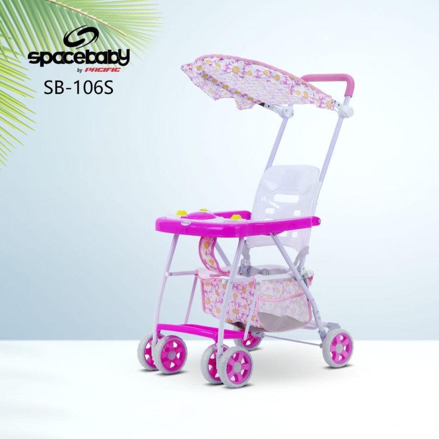Kargo Stroller Baby Chair SPACEBABY SB106S Baby Walker Musik Stroler Kursi Makan Bayi Roda Empat By Pacific Garansi SNI-2