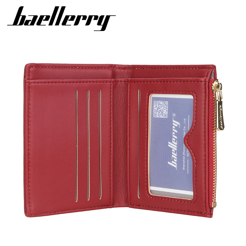 BAELLERRY N5020 Dompet Wanita Kecil Dompet Pendek Lipat Dompet Kartu Wanita Bahan Kulit PU Leather Premium WATCHKITE WKOS