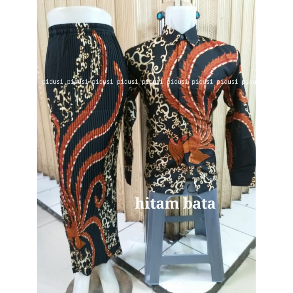 Promo set kemeja batik couple / set kemeja rok batik couple / set batik couple / set kopelan pesta