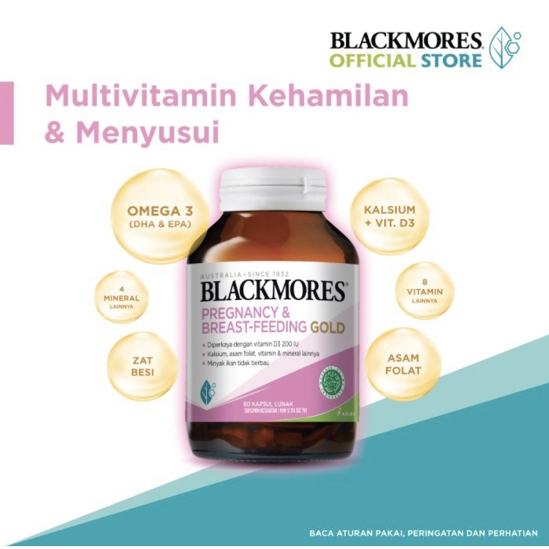 Makassar ! Blackmores Pregnancy &amp; Breastfeeding Gold 60 Caps Exp 10/24