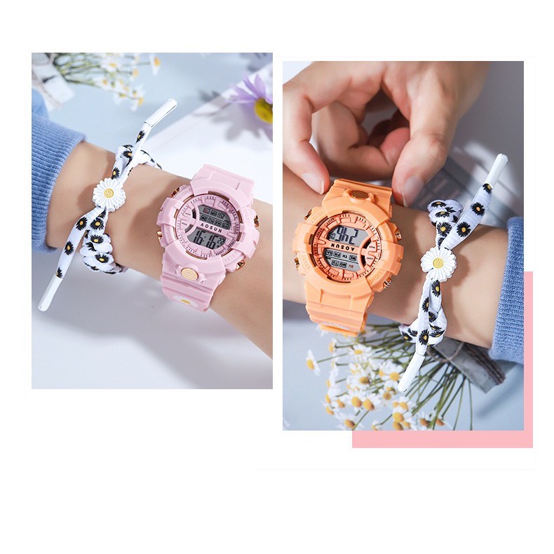 COD JAM TANGAN PRIA WANITA DIGITAL RUBBER SPORT BULAT LED COUPLE ANAK REMAJA GROSIR MURAH M125