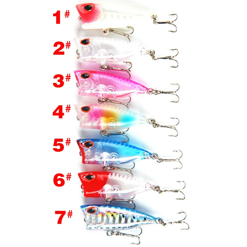 1Pcs Luminous Popper Umpan Pancing 4cm/3.3g Fishing Lure Ikan Bass Bait Wobbler Topwater Fishing