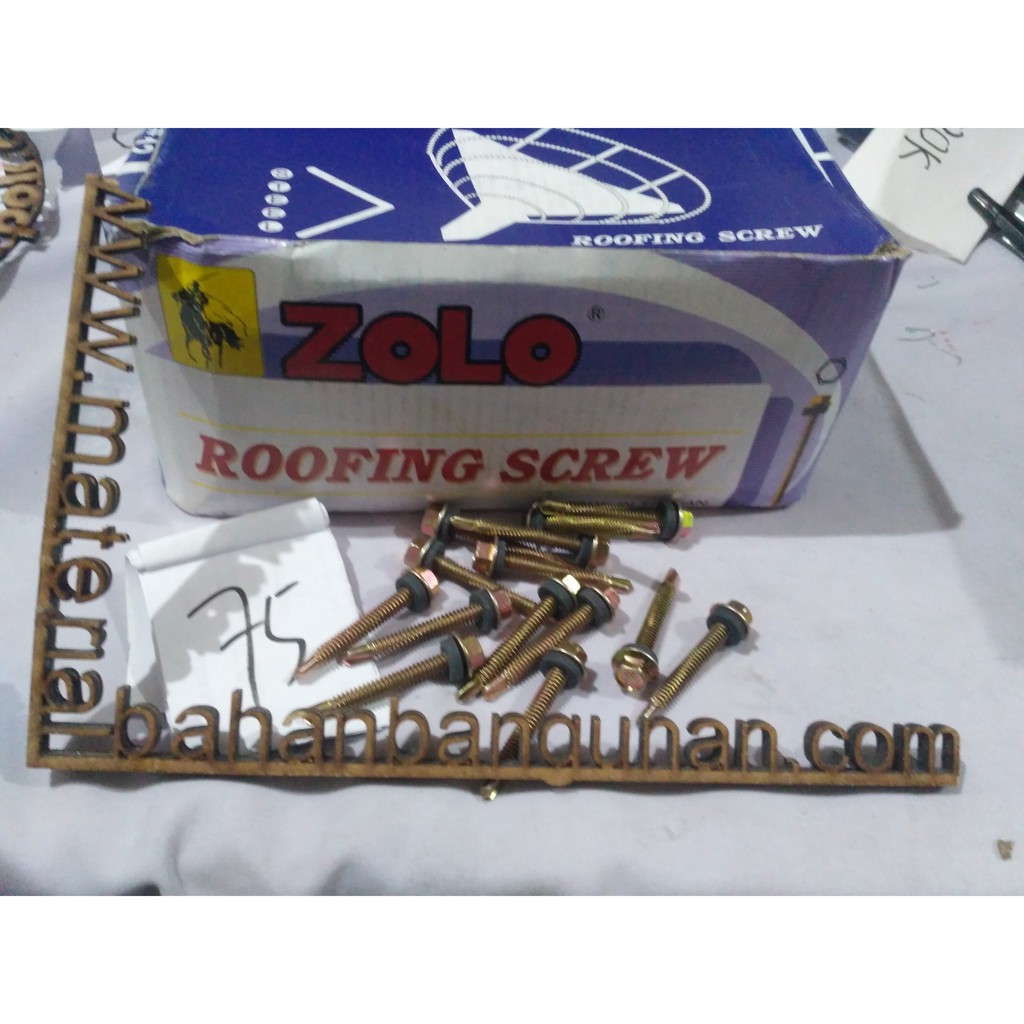 per 100 skrup baja ringan karet 12 x 50 zolo roofing screw rufing DISKON7
