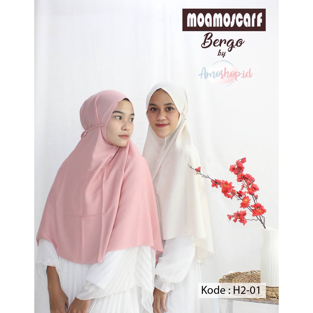 Hijab Bergo Instan Polos | Kerudung Lasercut Murah  | Jilbab Satin Premium