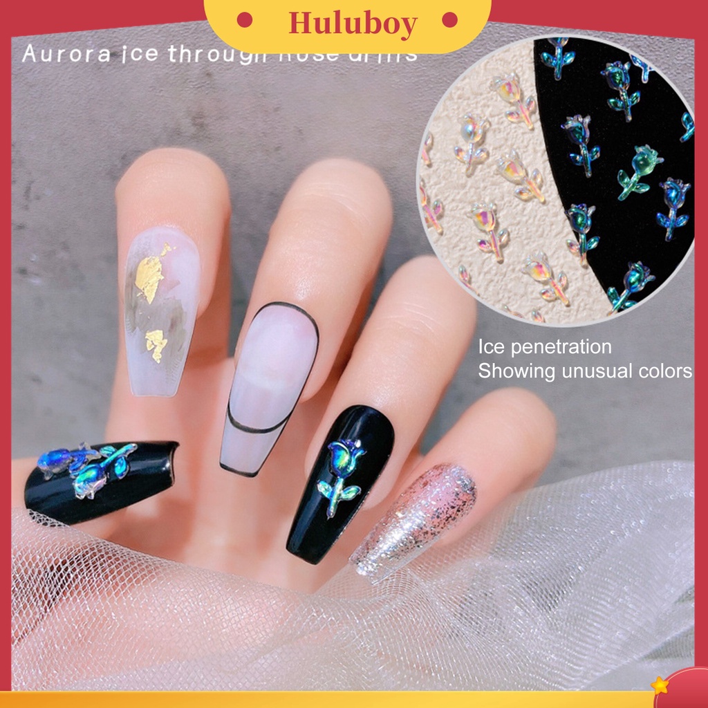 Huluboy Huluboy♡ 30pcs / Set Ornamen Bunga Mawar 3D Bahan Resin Untuk Dekorasi Manicure