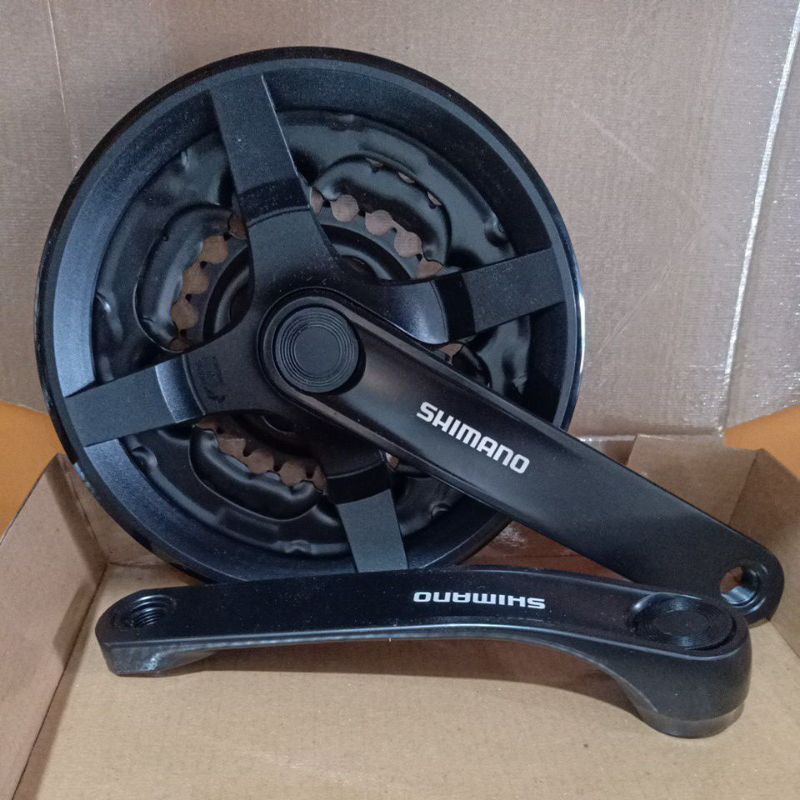 Crankset Crank 3 Speed Gir Gear Depan Sepeda Gunung MTB Balap Arm 170 MM - Eterna // Shimano