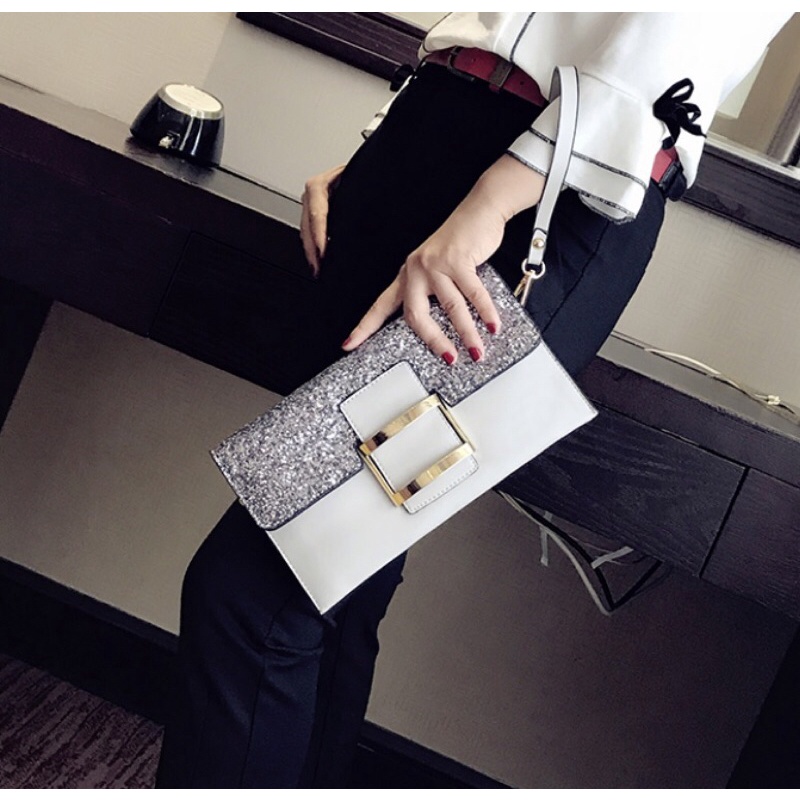 SG1856 syafniegalery tas pesta tali rantai import dompet tangan