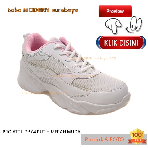 PRO ATT LIP 504 PUTIH MERAH MUDA sepatu sneakers wanita olahraga
