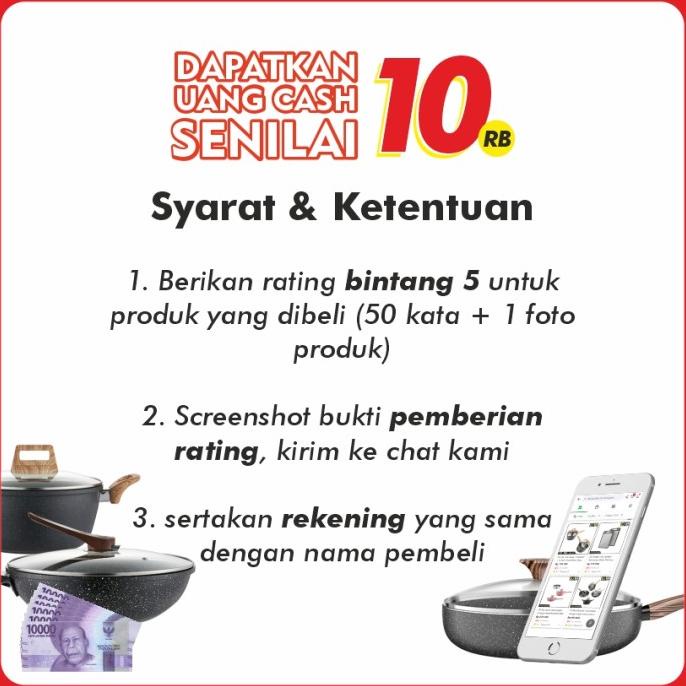 Wajan penggorengan keramik marble granit tidak mudah lengket serbaguna