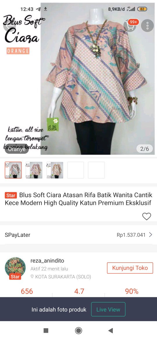 Blus Soft Bunga Salur Atasan Batik Wanita Cantik Modern High Quality Katun Premium Casual Formal