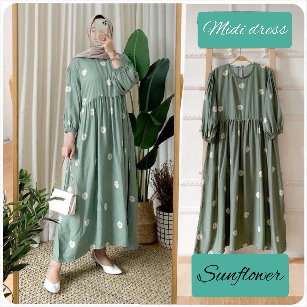 Midi dress /Dress Korean style /Midi Dress Muslim /Midi dress Rayon/ midi dress hitam/ Midi Dress Korea /Midi Dress motif / Mididress Wanita / Midi Dress kekininan / Midi dres wanita /Midi Dress Muslim / Dress wanita/ Dress muslim wanita/ MIDI DRESS RAYON