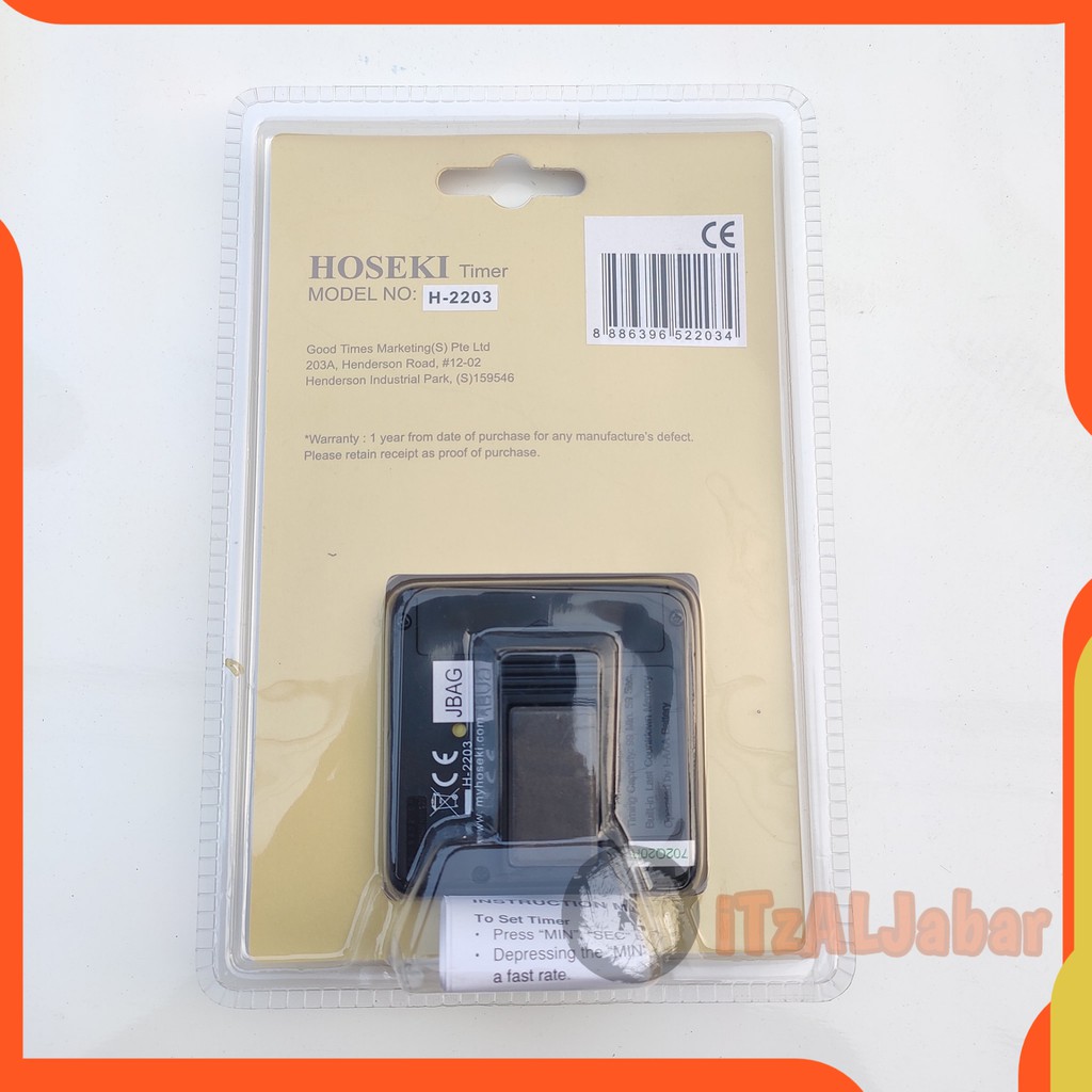 Hoseki 2203 Digital timer dapur car clock stopwatch Asli Hoseki